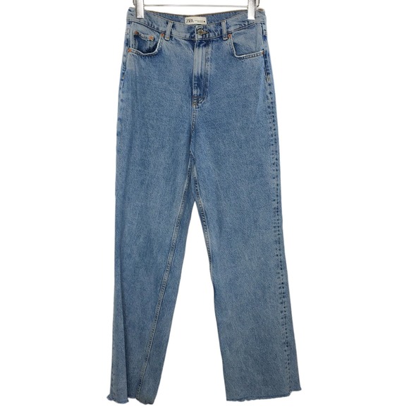 Zara Jeans Zara 8 Womens 9s Full Length Wide Leg Jeans Serenity